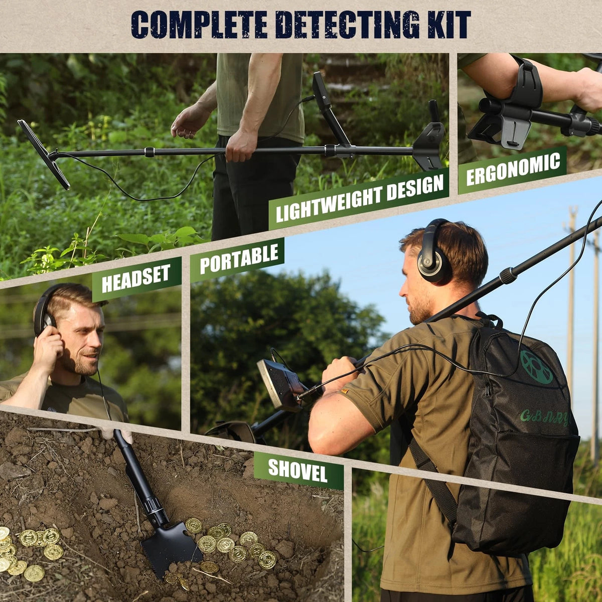 Gbnryg Metal Detector for Adults,Professional Higher Accuracy M55J&Grey