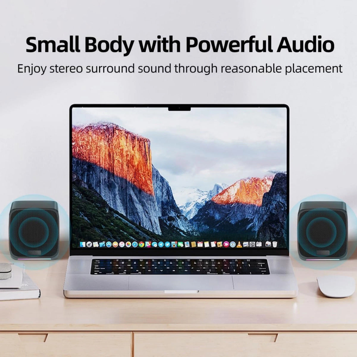 1 Pair Durable Small Desktop Speakers for Computer with Very Loud Clear Sound