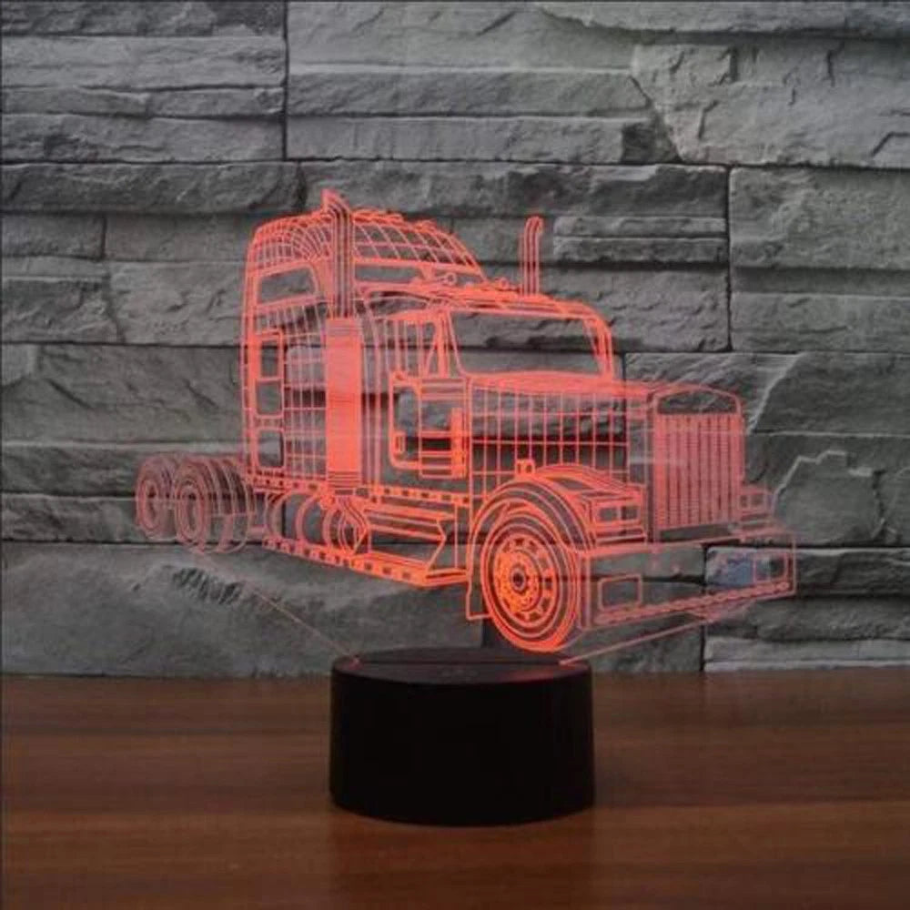 7-Color Changing 3D Illusion Table Desktop Remote Control LED Night Light Lamp