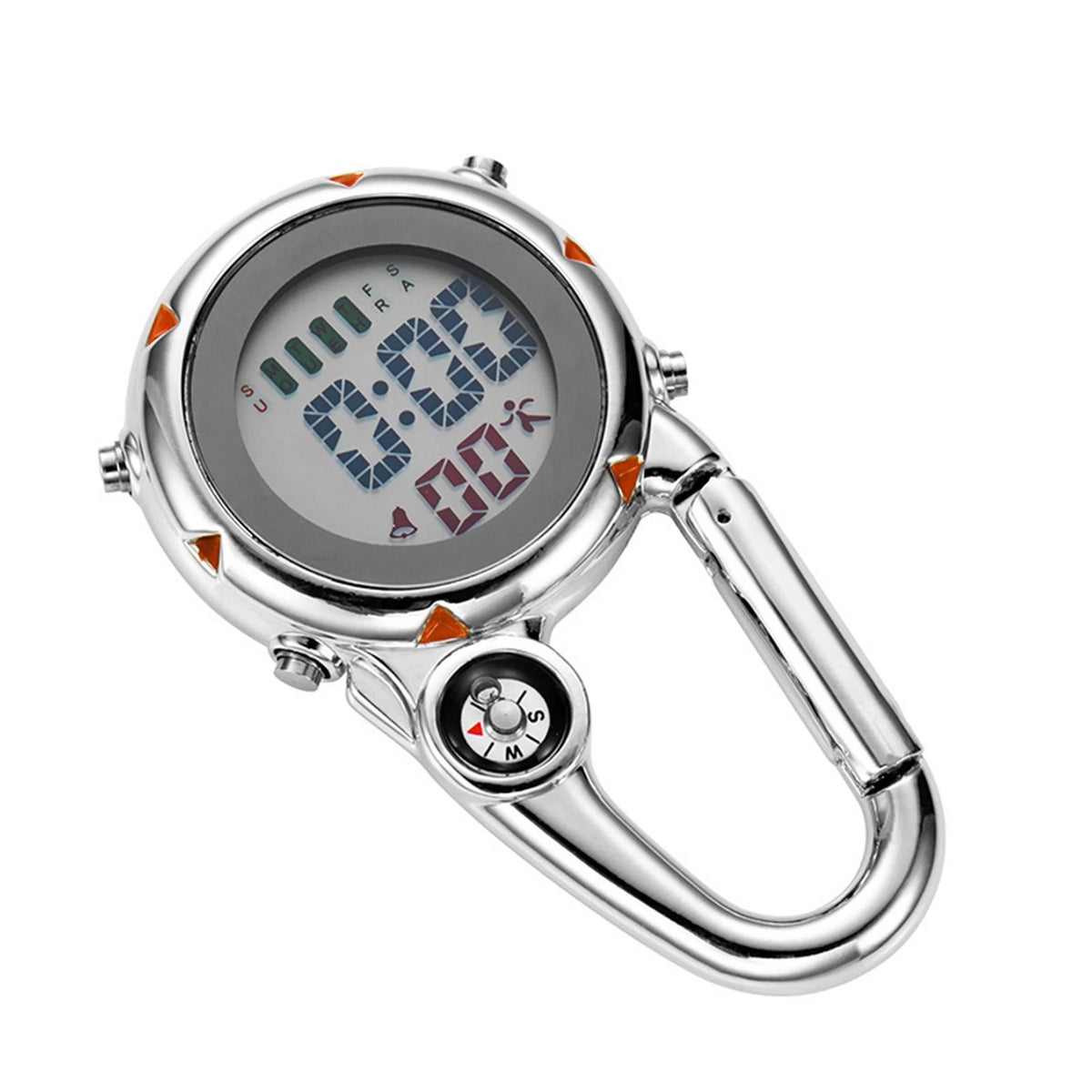 Backpack Clip On Band Carabiner Digital Sports Luminous Watch For Hikers F