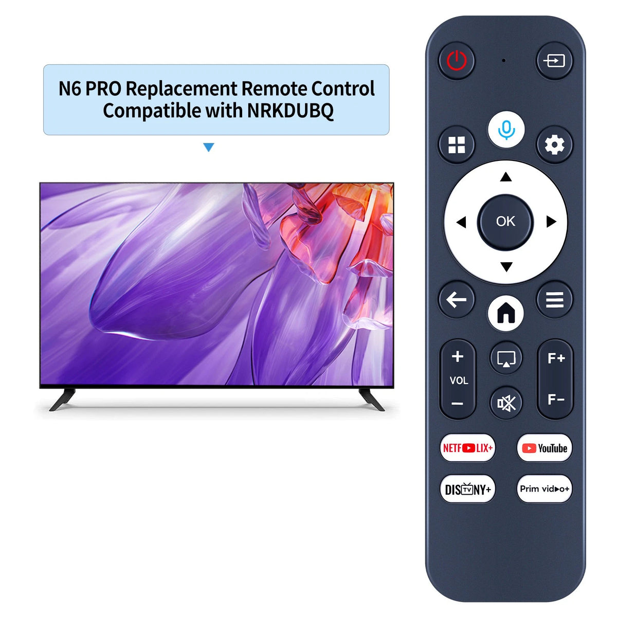 Replacement Remote Control For NOBKLEN 4K Smart Projector L350