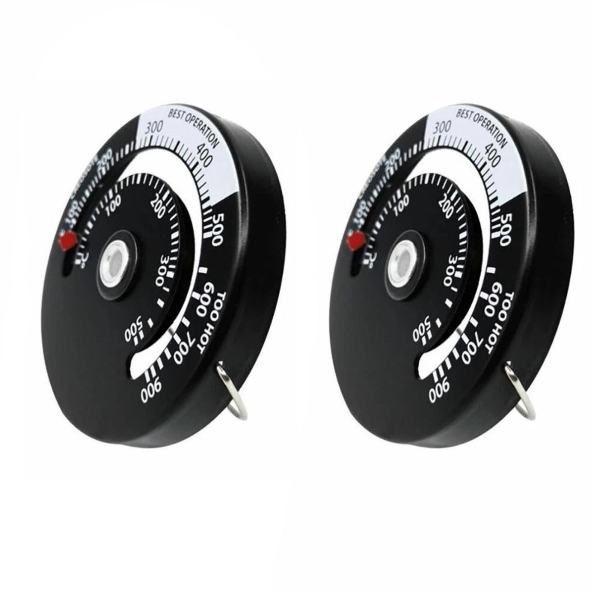 2pcs Stove Pipe Temperature Gauge Magnetic for Wood Burning Fireplace Monitor