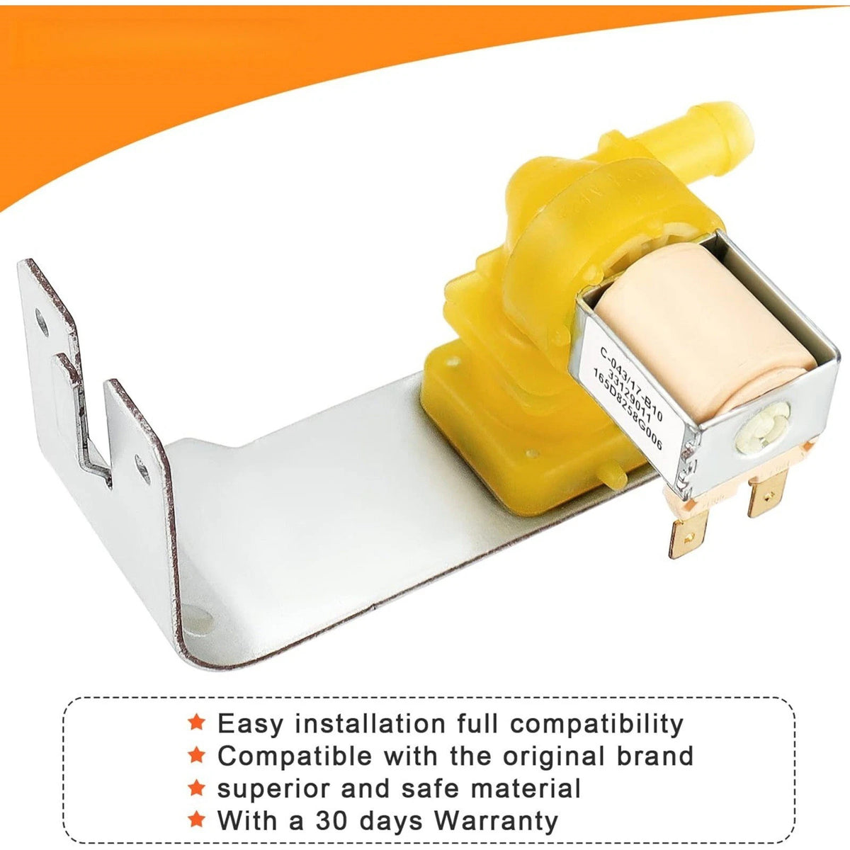 Water Inlet Solenoid Valve WD15X10014 Replacement For GE Hotpoint Dishwasher