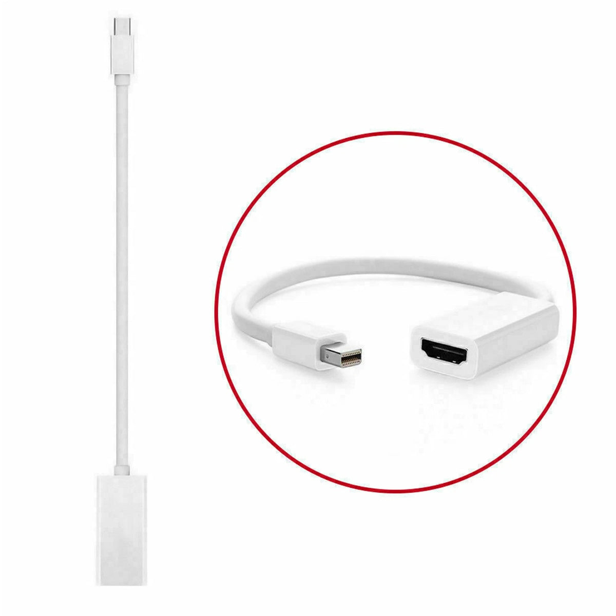 2Pcs Mini DP Thunderbolt To HDMI Cable Converter 4K For MacBook Surface Mac iMac