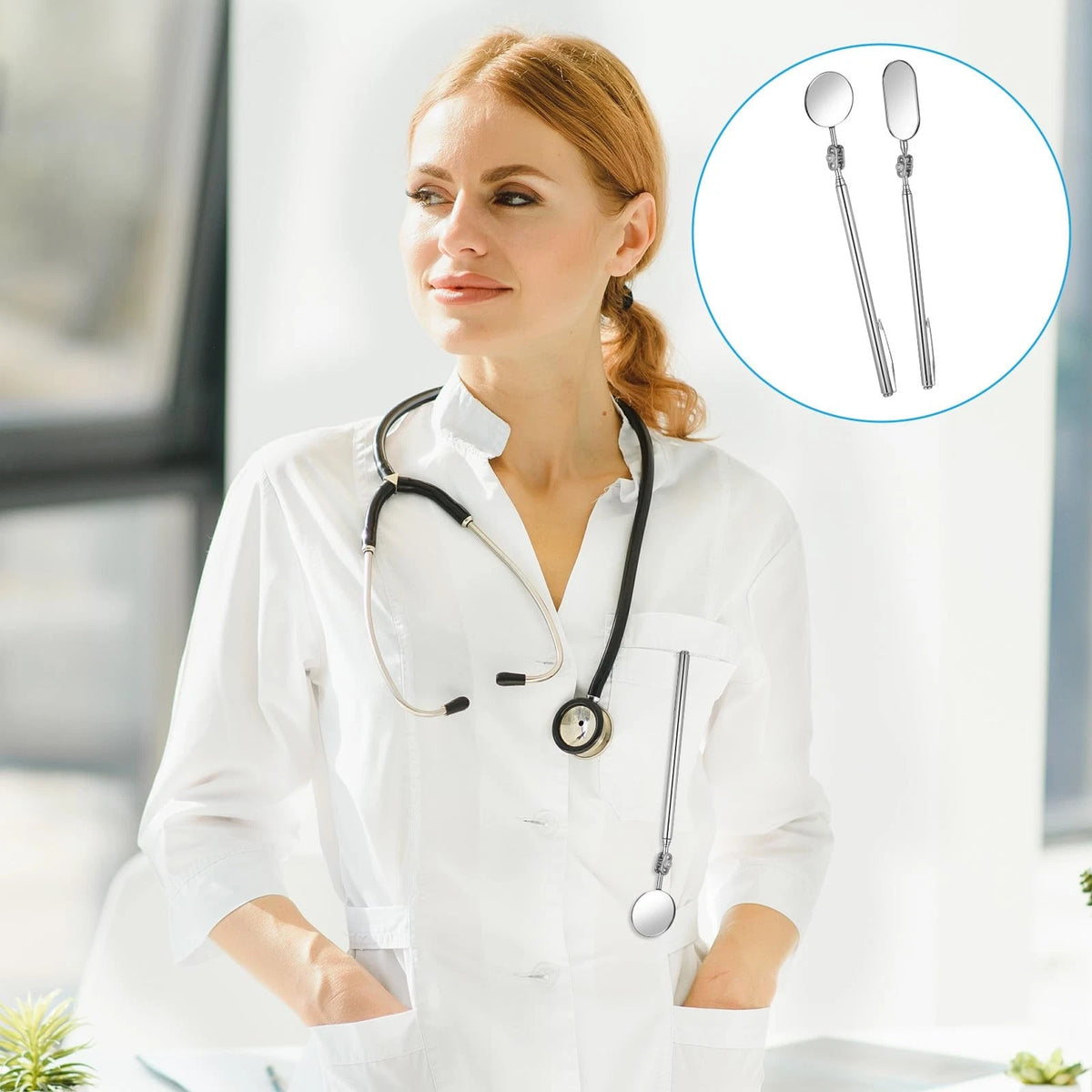 5 Pieces Telescoping Inspection Mirror Set Retractable Mechanical Mirror...