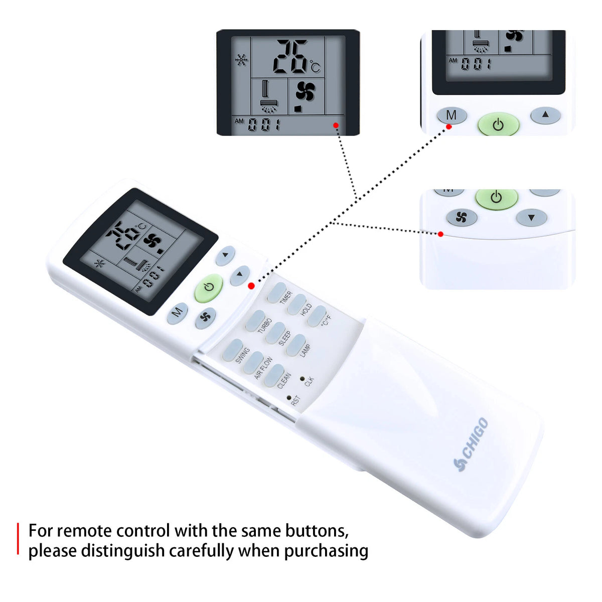 ZH/TY-01 For Chigo LLoyd Air Conditioner Replace Remote Control ZH/TY-03