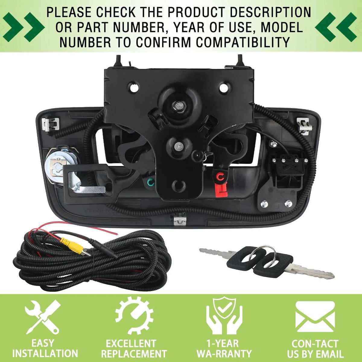 Backup Camera Tailgate Handle Rear View Liftgate Latch 2007-2014 Black