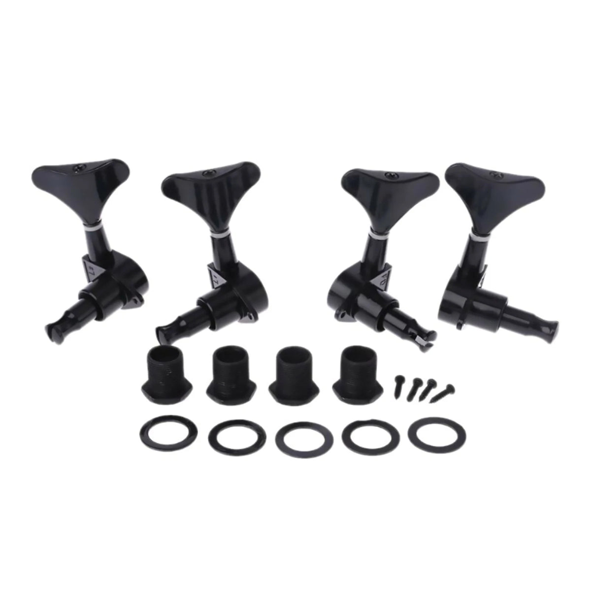 Black 2L+2R 4 Acoustic Guitar String Tuning Pegs Closed Gear Machine Heads E