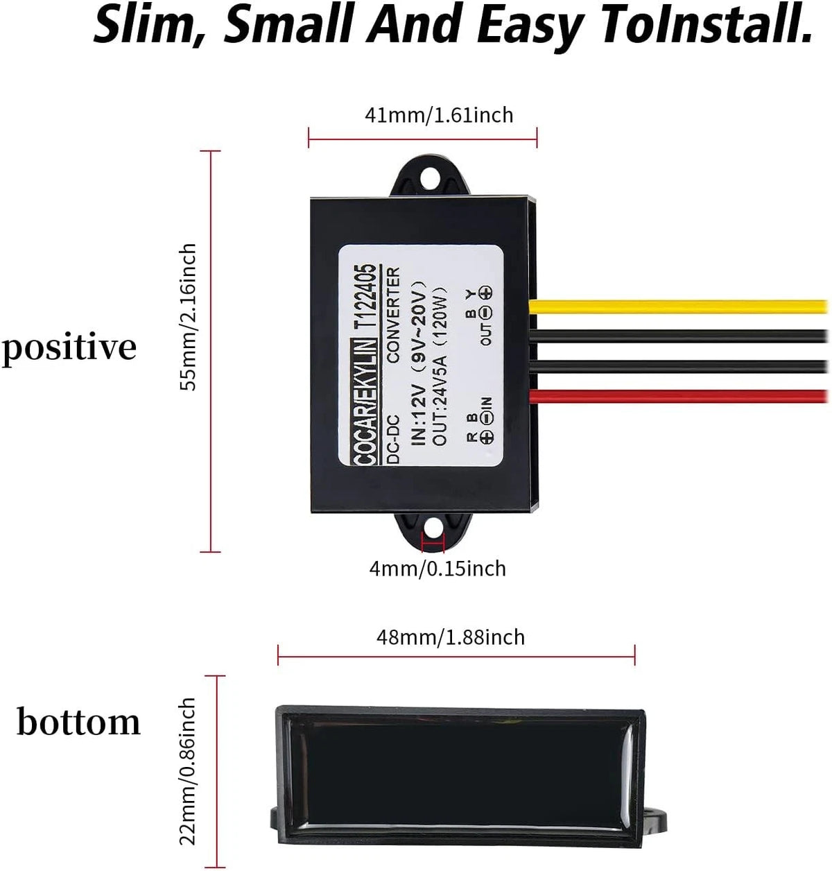 DC 12v Step up to 24v Converter Regulator 5A 120W 12V 24V 5A,