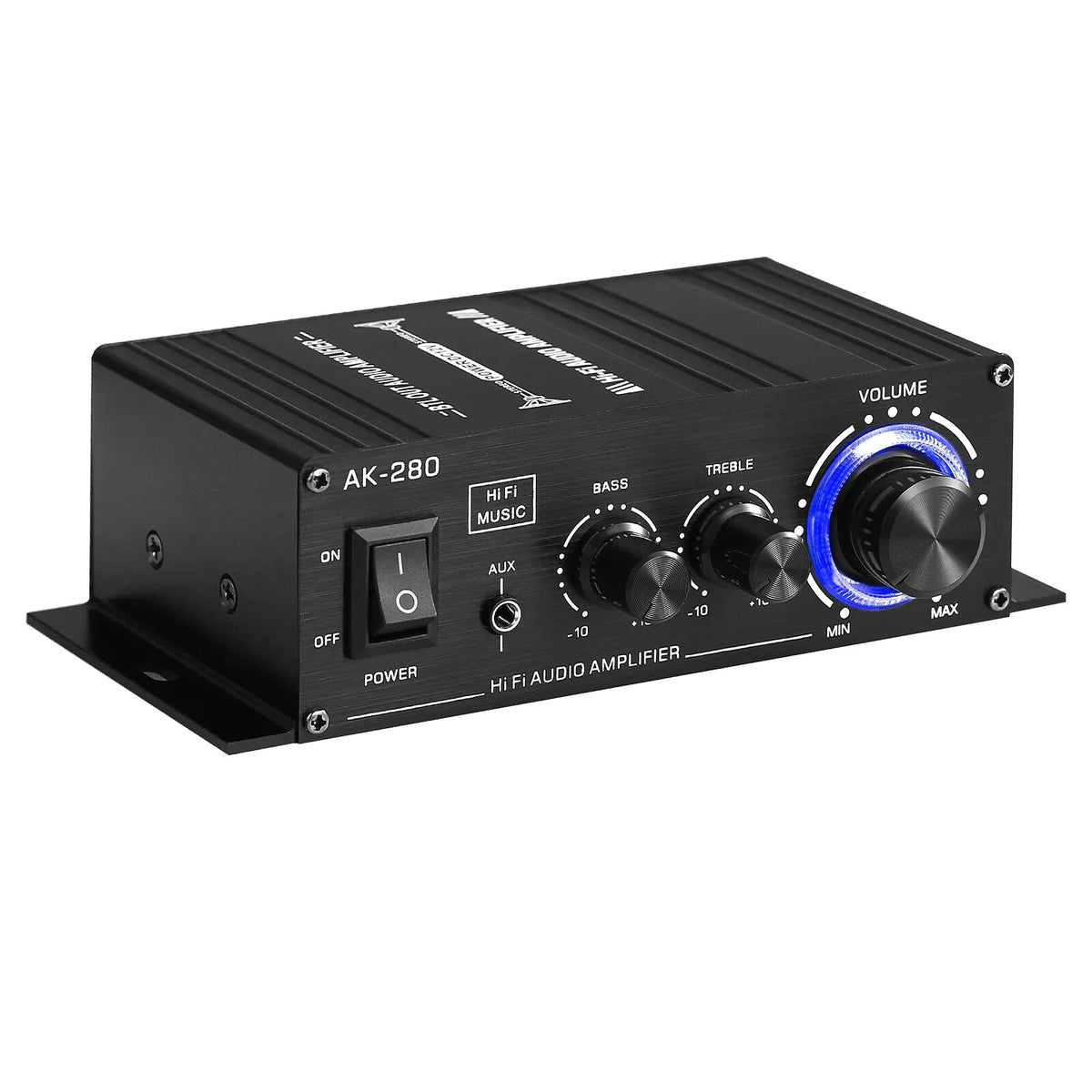 Black 2.0 Channel AK280 Mini HIFI Stereo Audio Power Digital Amplifier Speaker