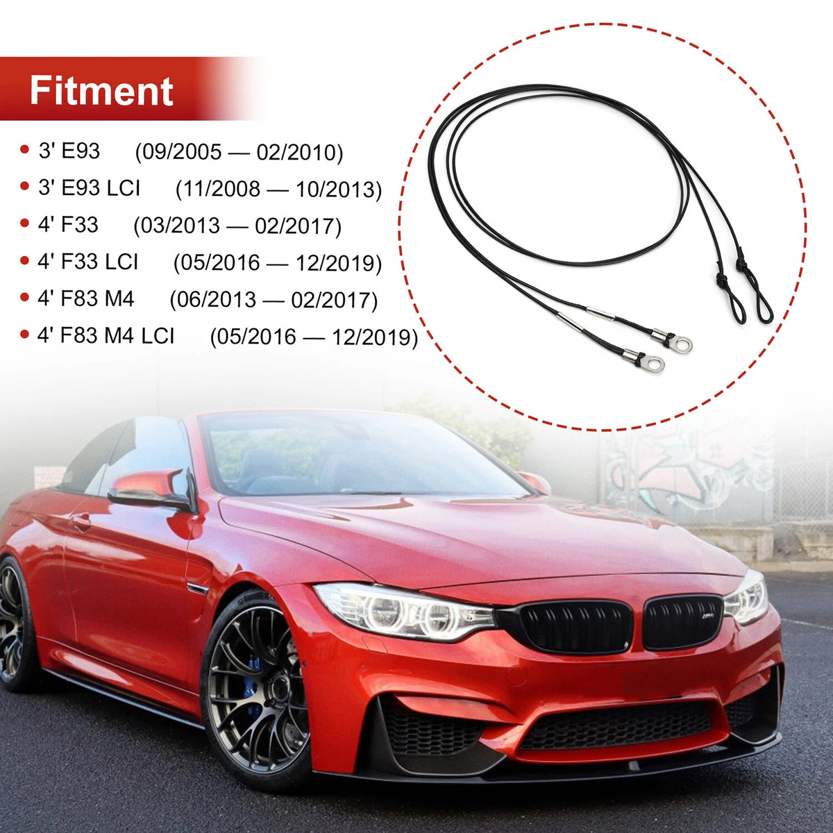 Convertible Top Headliner Tension Rope for BMW 54377277475