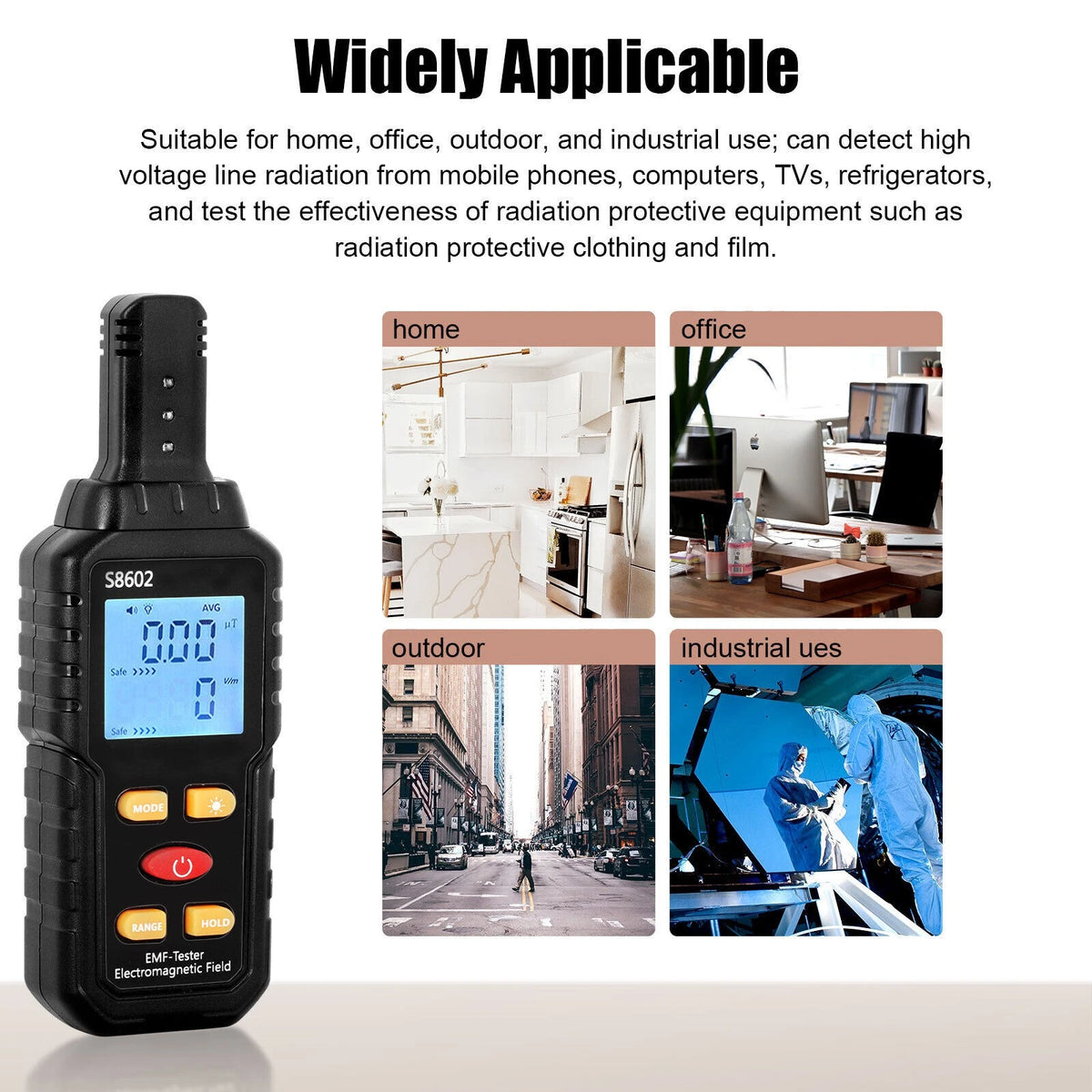 Electric Radiation Detector Electromagnetic Digital LCD EMF Meter