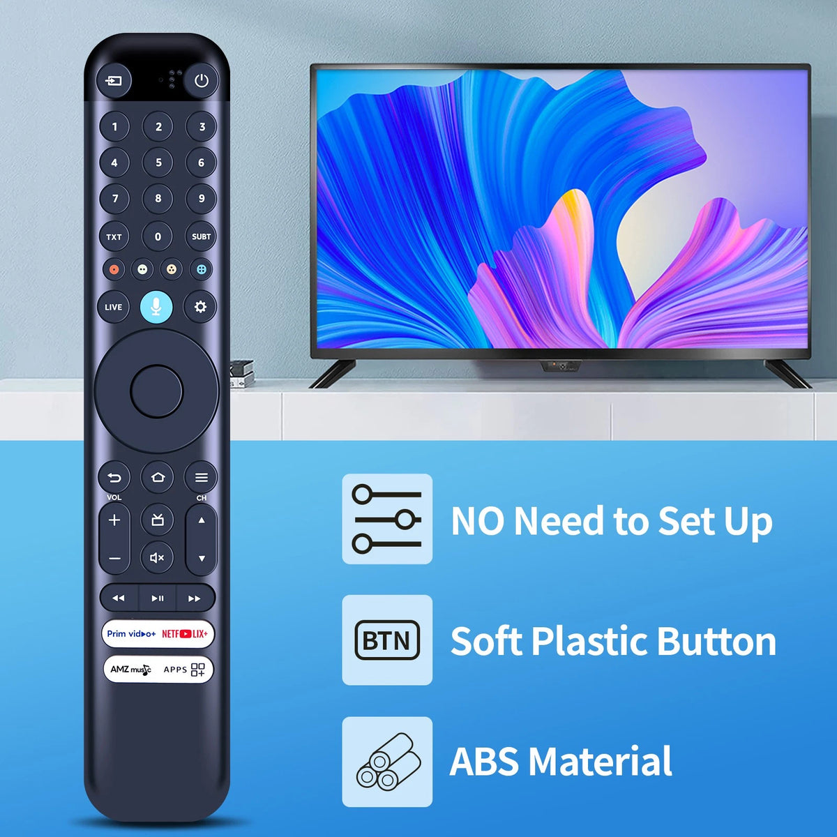 RC833 CKB3 Replacement Remote Control For TCL Smart TV with voice