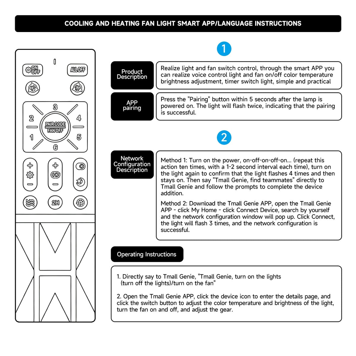 Replace Remote Control For Multi- Ceiling Fans,Refer to description