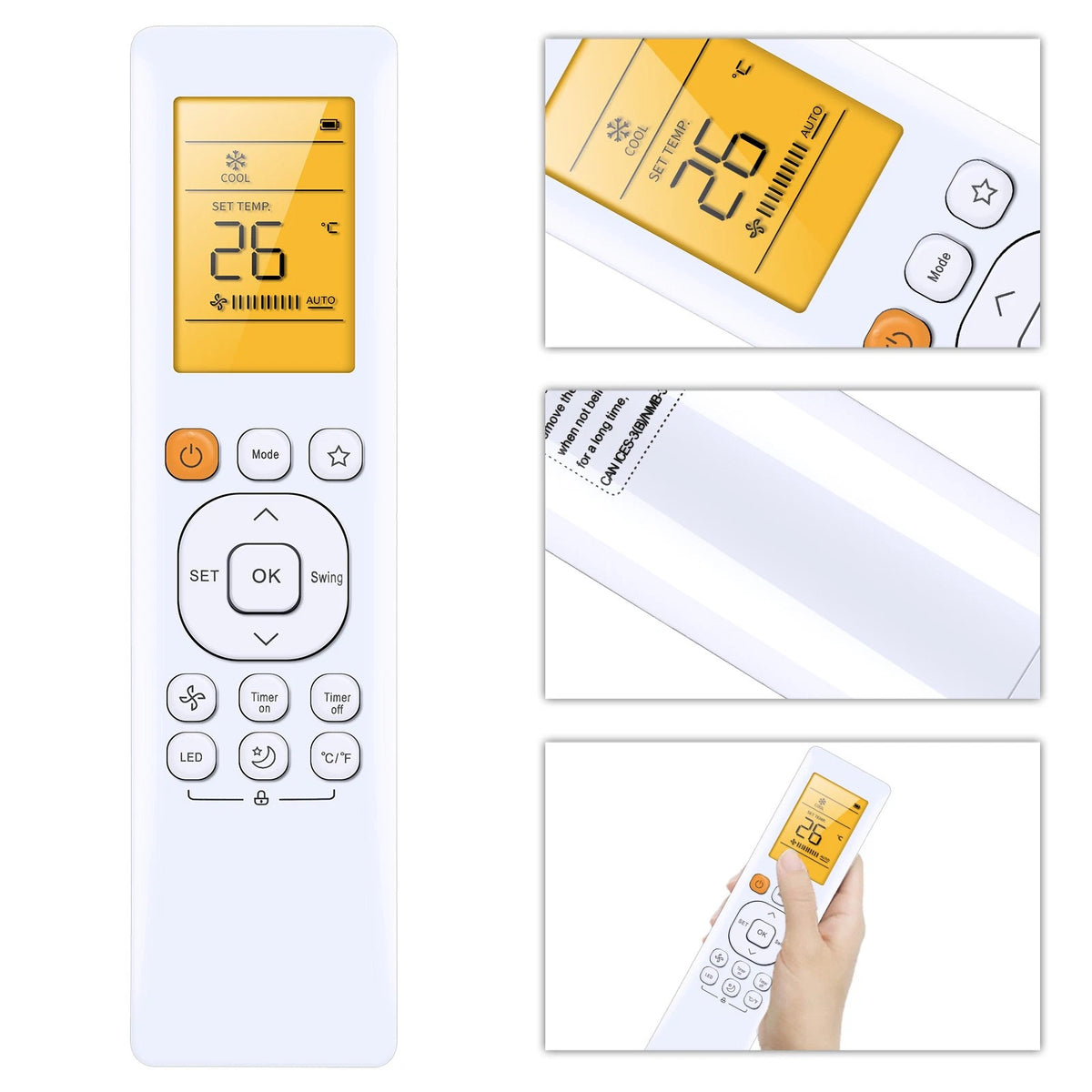 Replace Remote Control For midea COMFORT-AIRE RG10G(D2)/BGEFU1 RG10F2(D2)/BGEFU1
