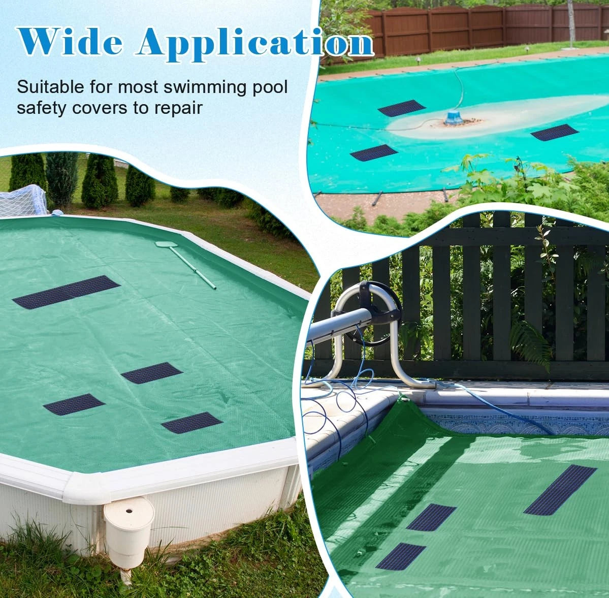 Anglekai Pool Cover Patch Kit, 8 x 40 in Swimming 8 x 40 in, Blue