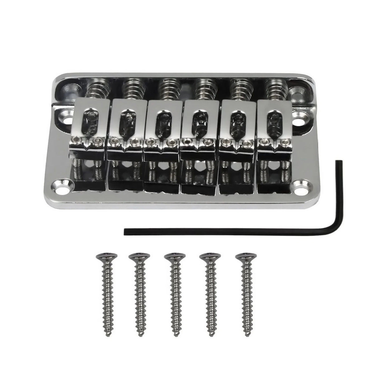 Metal Chrome 6-String Electric Guitar Fixed Bridge with 10.5mm String Space A