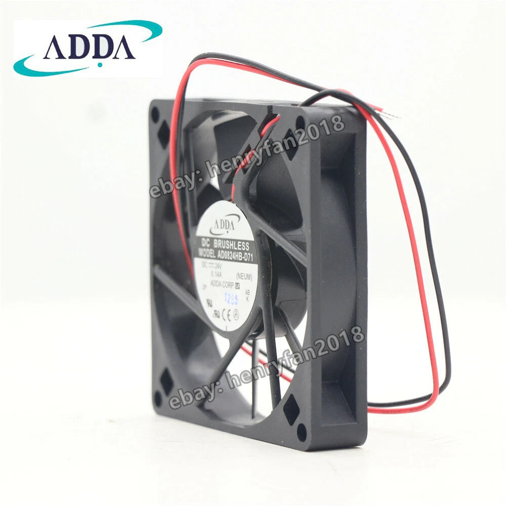 ADDA Fan AD0824HB-D71 Axial Fan 24VDC 0.14A 80*80*15MM 2-wire Slient Cooling Fan