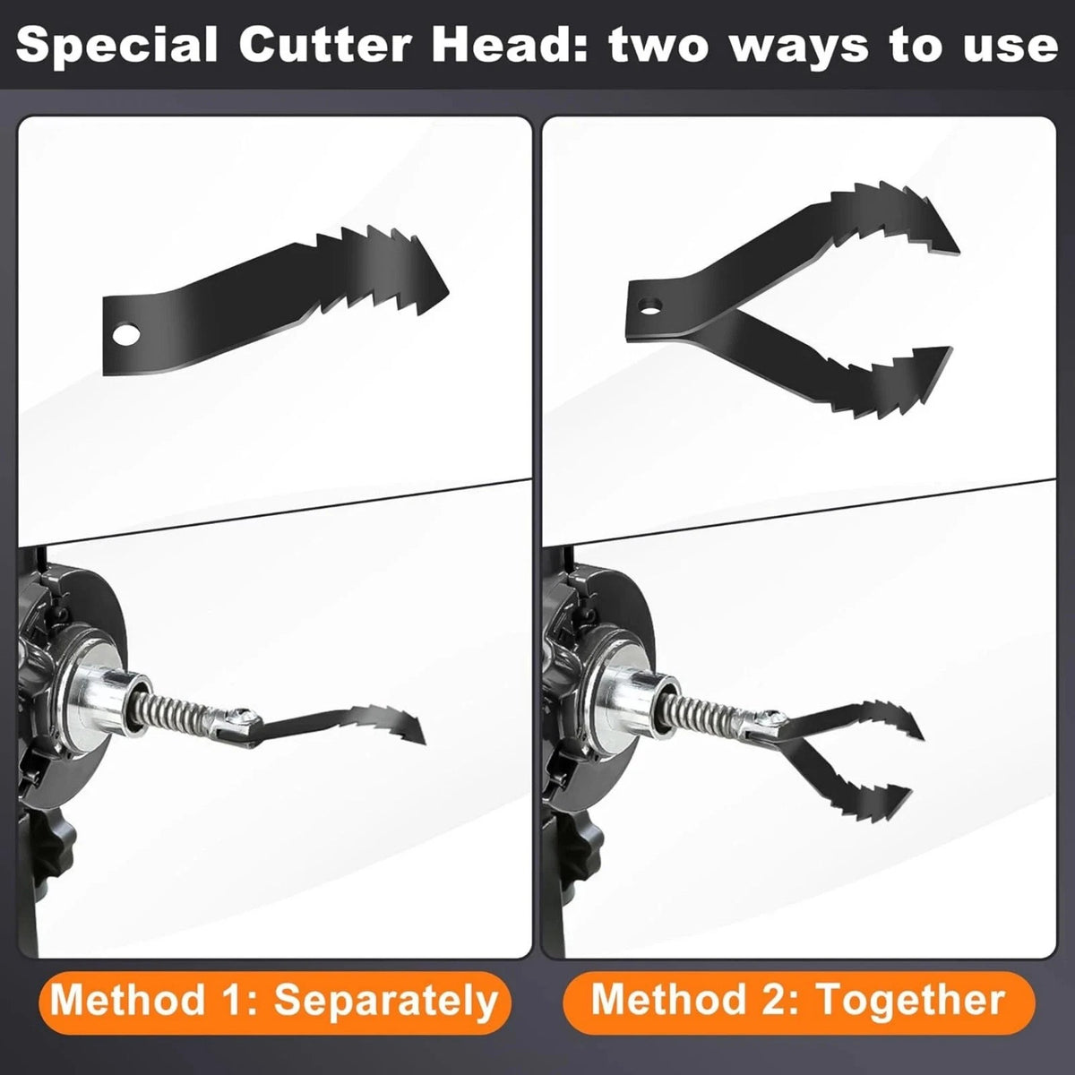 8PCS Steel Drain Snake Drill Bits Professional Pipe Cleaner Cutter Attachments