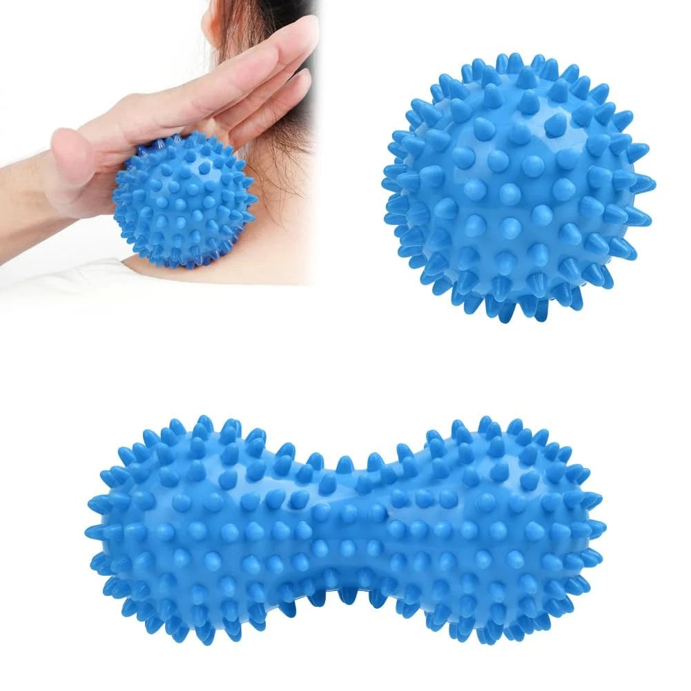URAQT Spiky Massage Ball Set, 2 Pack Physical Therapy 2Pcs-Blue, 2pcs-blue