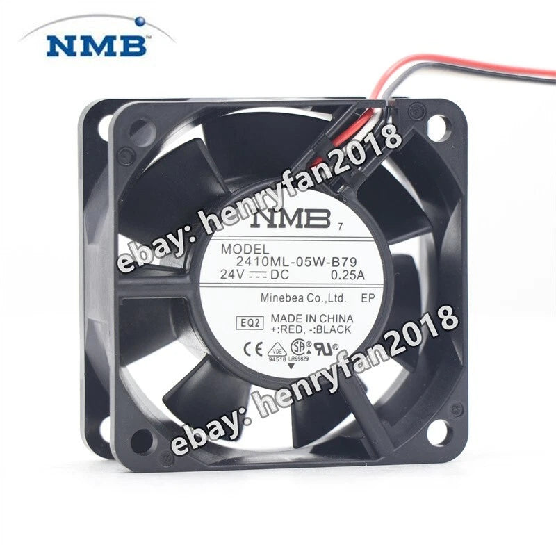 NMB Fan 2410ML-05W-B79 DC 24V 0.25A 60*60*25mm Axial Cooling Fan 3-wire