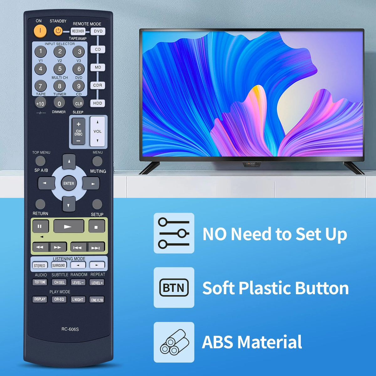 RC-606S Replace Remote Control For Onkyo Home Theater System HT-R330 HT-R580