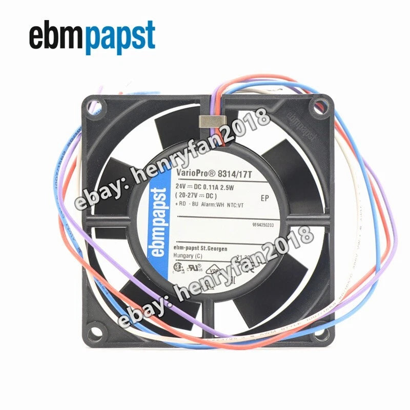 ebmpapst 8314/17T Axial fan DC 24V 2.5W 0.25A 80*80*32mm 105mA Cooling fan