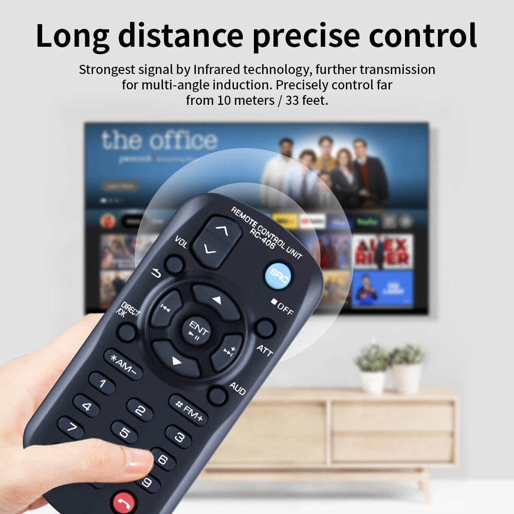 RC-406 For Kenwood CD Receiver Remote Control KDC-X704 KMR-D358 KDC-BT34