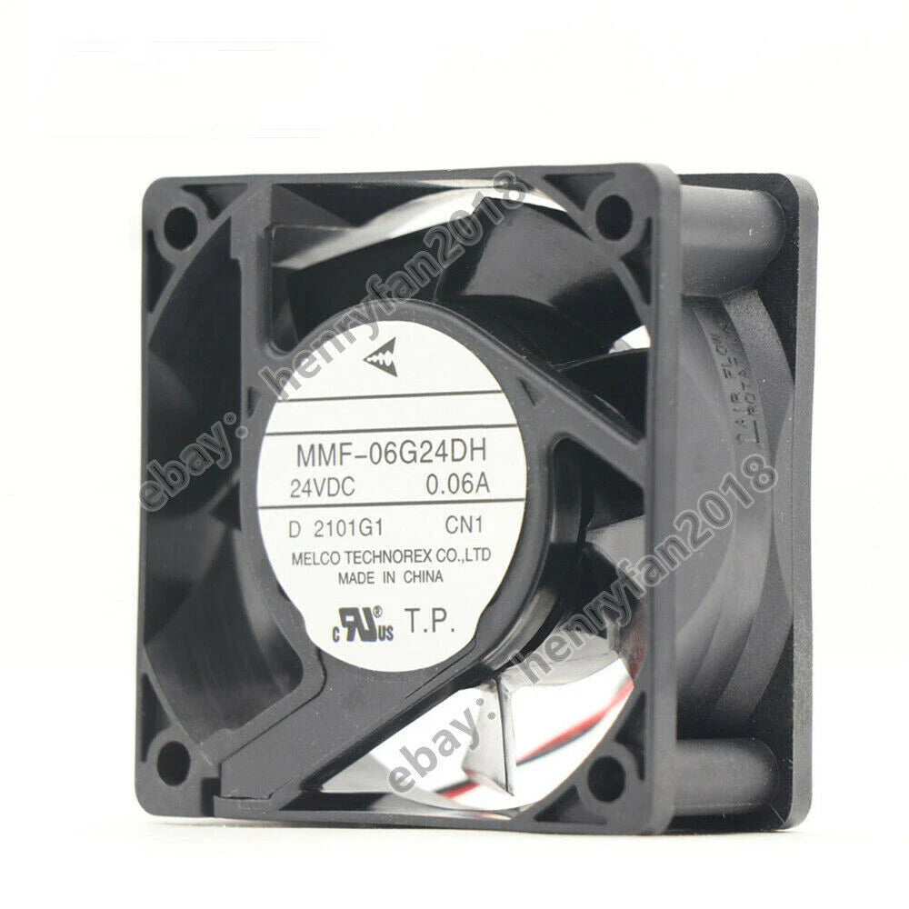 MELCO MMF-06G24DH-CN1 DC 24V 0.06A 60*60*25MM 2-wires Inverter Cooling Fan