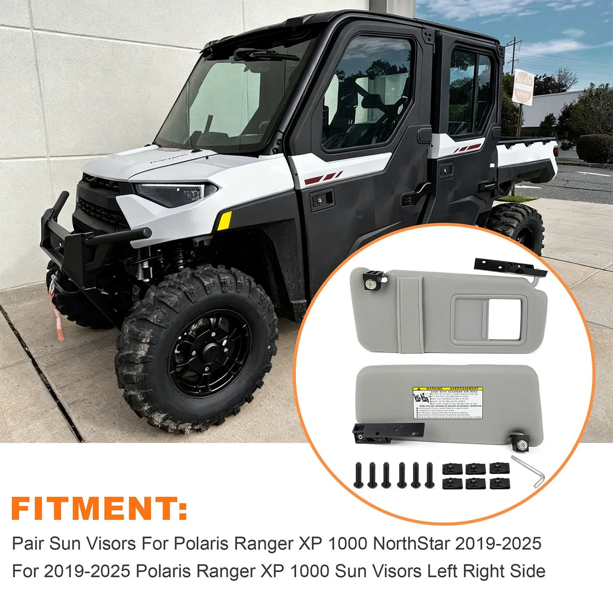 Pair sun visors for Polaris Ranger XP 1000 NorthStar 2019-2025