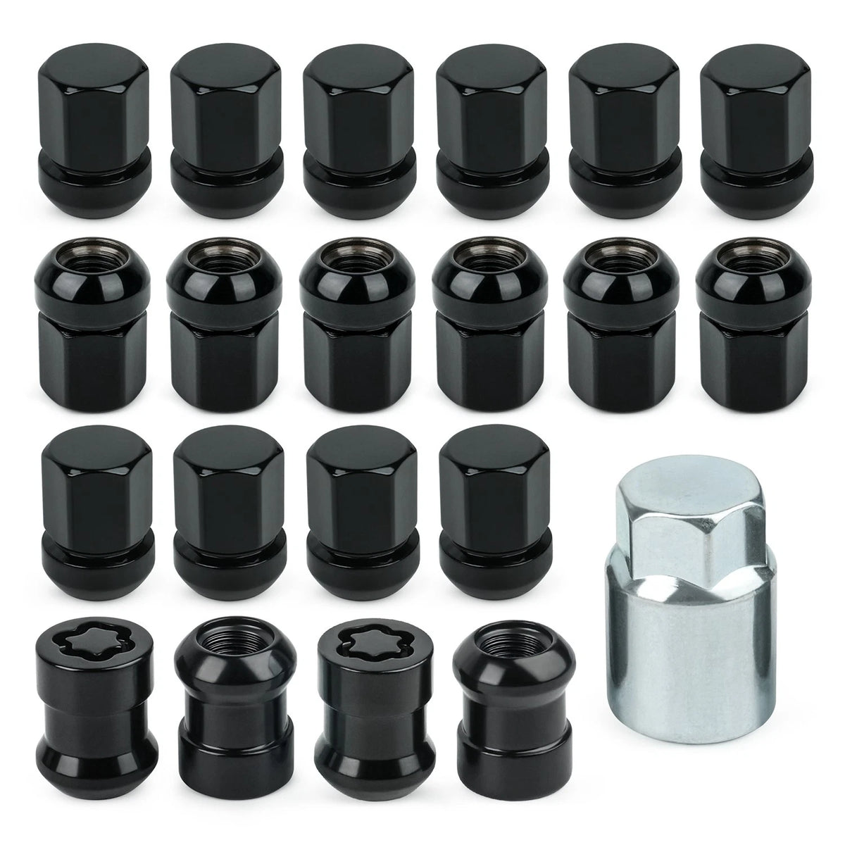 21-piece black wheel lock and lug nut set for Honda CR-V 2017-2022, 08W42-S2A-100