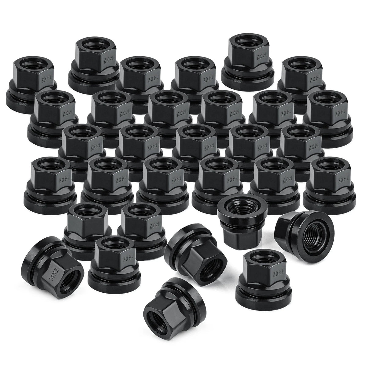 Wheel Lug Nuts for Ford F250/F350 1999-2002 M14x2.0 Thread 32pcs Black Set