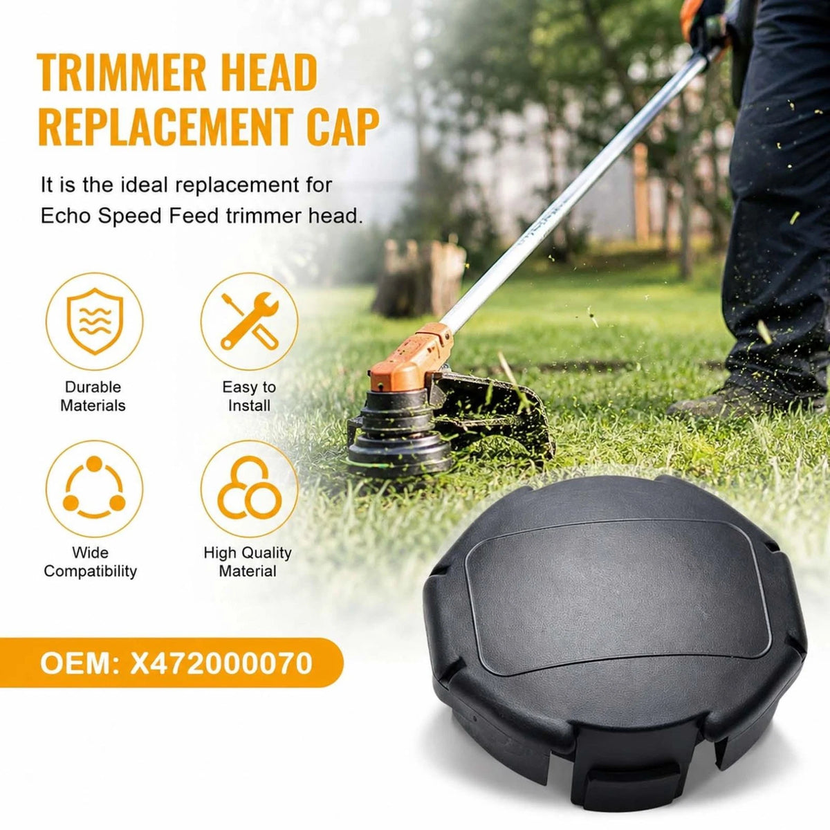For Echo SRM225SB SRM225U String Trimmer Head Cap Kit with Springs X472000070