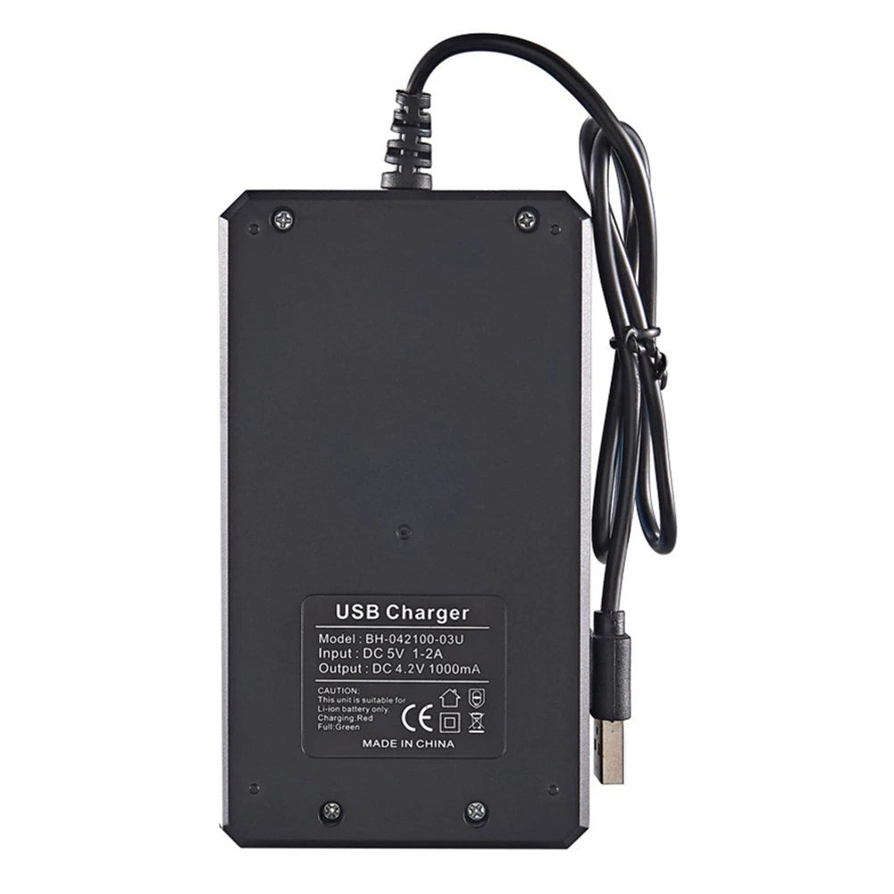 Two-Color Charging Indicator USB DC 5V 3-Slot Lithium Battery Charger Portable