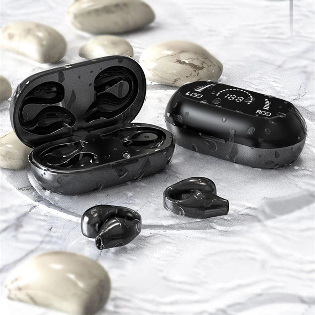 LED Bone Conduction Earbuds Wireless Bluetooth 5.2 Headphone HiFi Stereo Headset