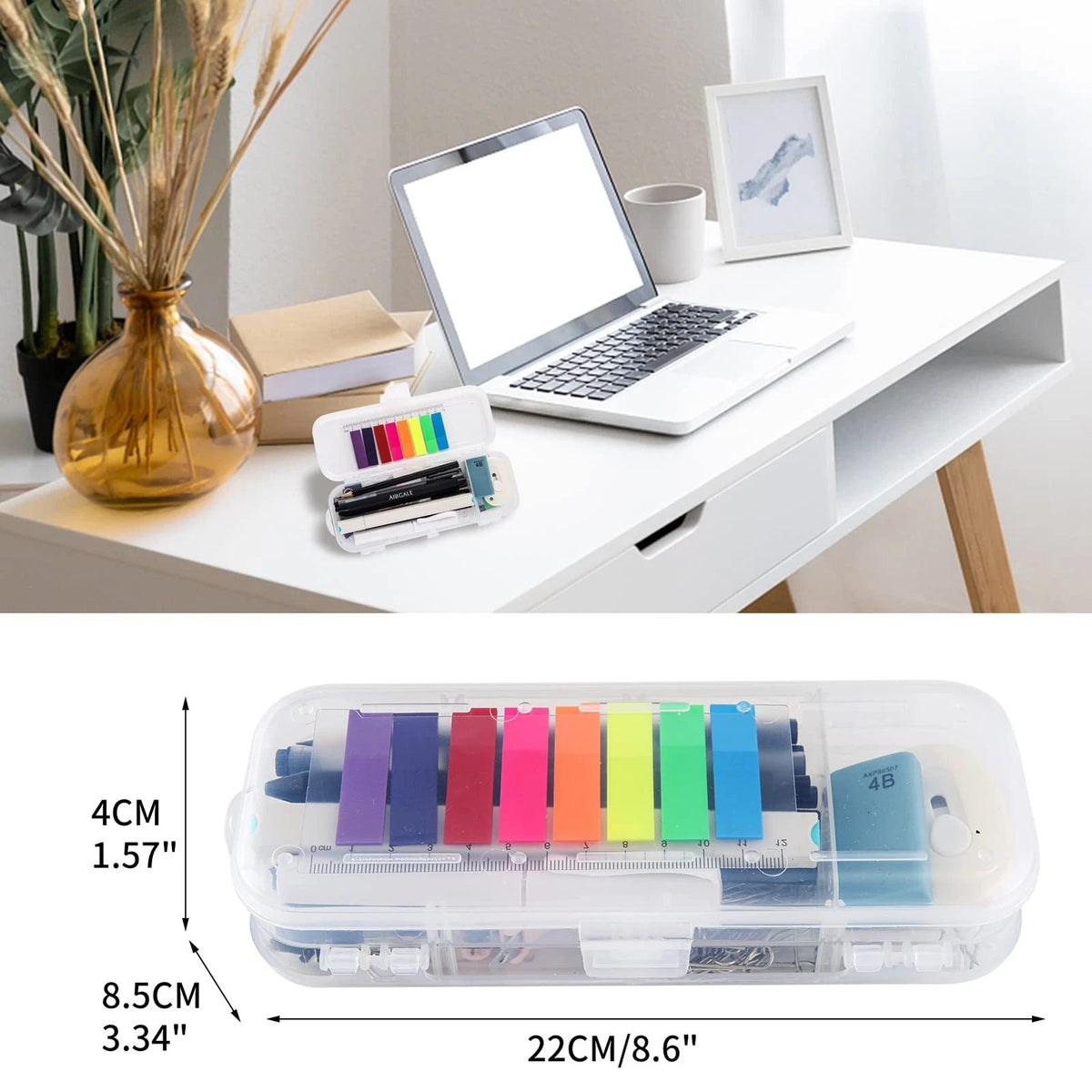 123 Pcs Office Supplies Kit with Desk Organizers, Stationery Clear