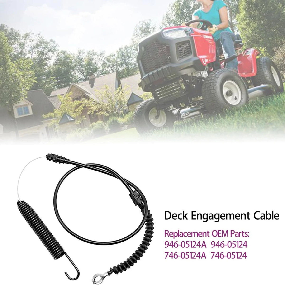 946-05124A, 946-05124 Mower Deck Engage Cable For MTD 13AN77XSA93 T110 2023