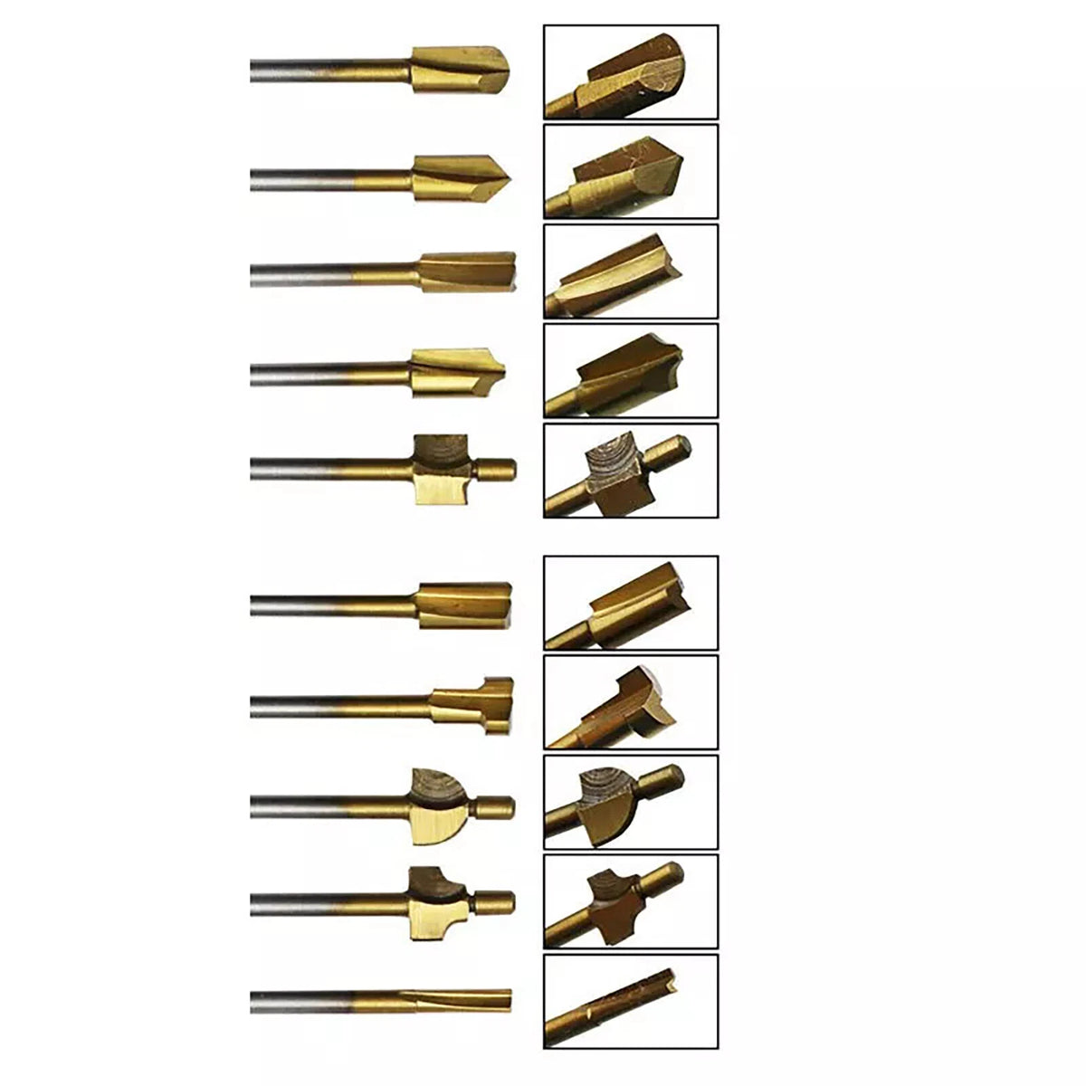 3MM Titanium Mini Hss Router Bits Trimmer Shank For Dremel Rotary Tool 10Pcs