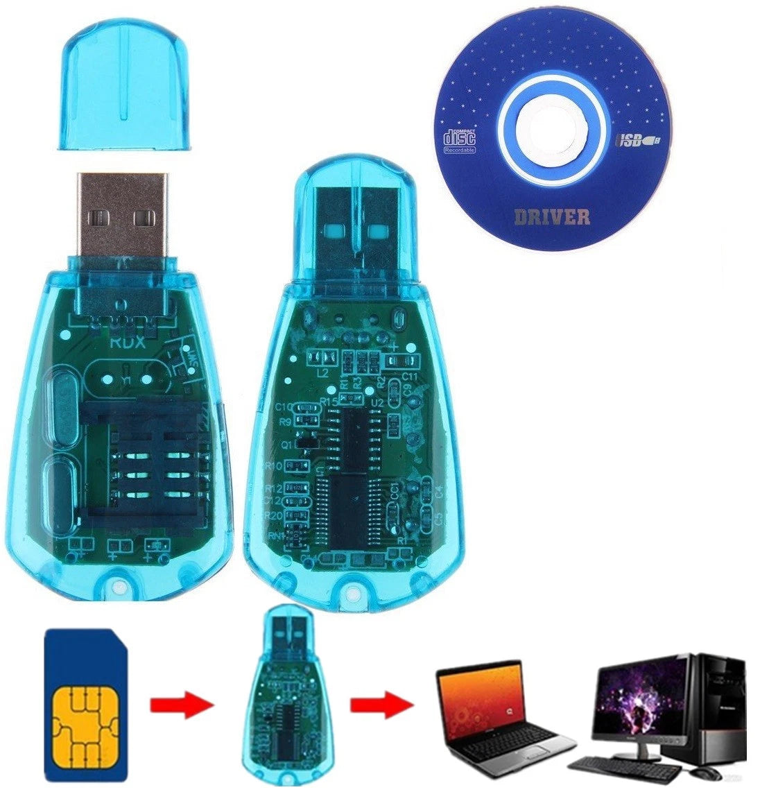 GSM/CDMA+CD USB Cellphone Standard SIM Card Reader Copy For Windows XP/Vista/7 r
