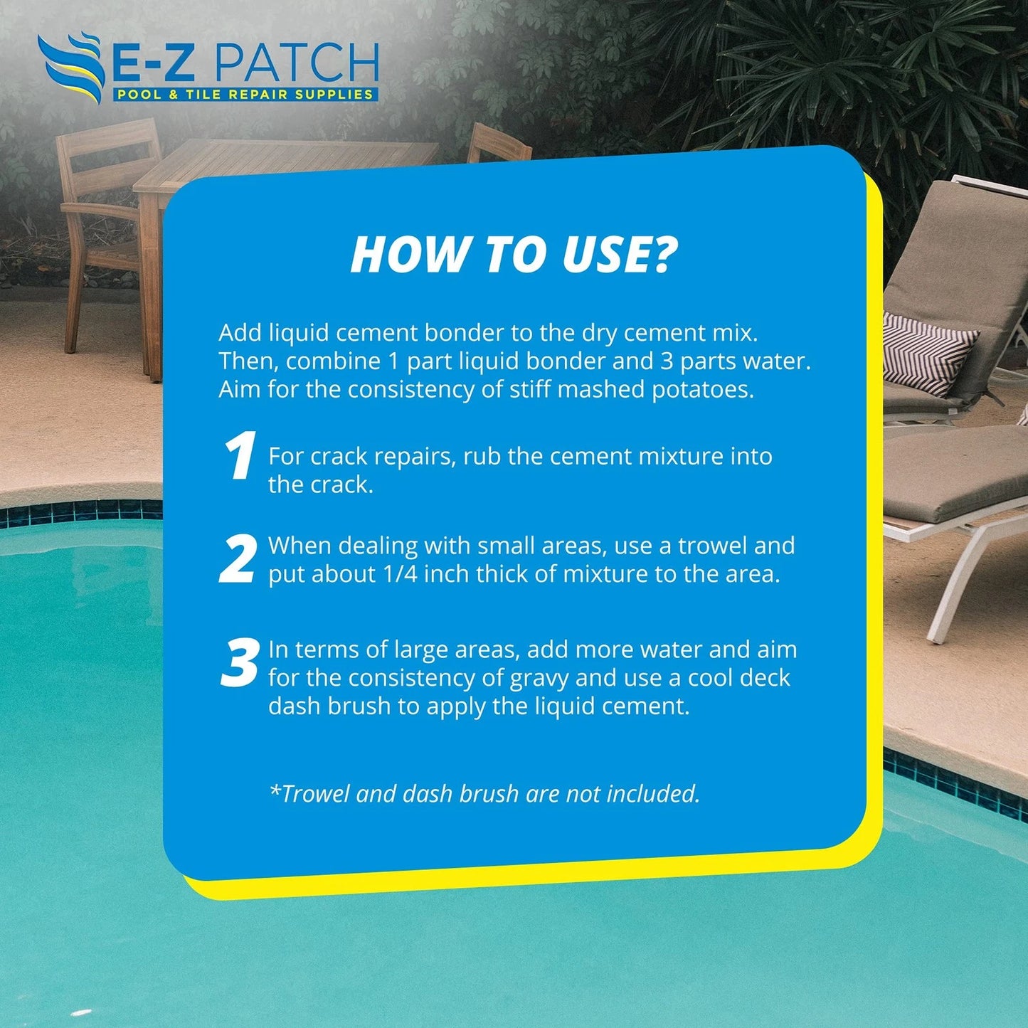 E-Z Patch 2 Pool Repair Kit for Decks & Patios - DIY White, White