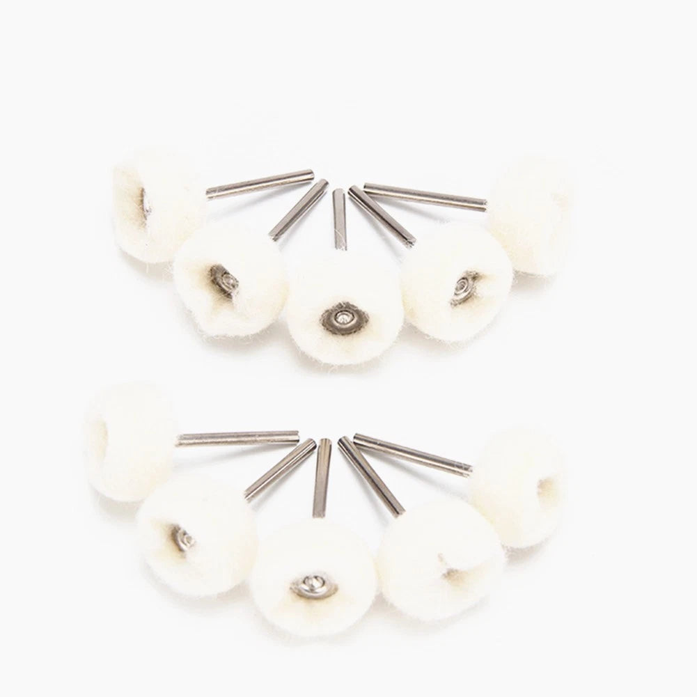 10Pcs Fine Wool 1/8" Shank Soft Polishing Brush Buffing Wheel Rotary Tool qq