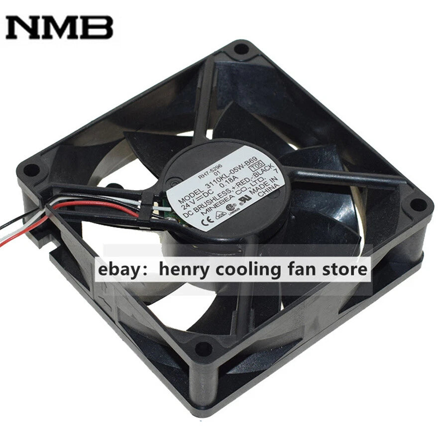 NMB 3110KL-05W-B69 Axial Fan DC 24V 0.18A 80*80*25mm 3-wires Printer Fan
