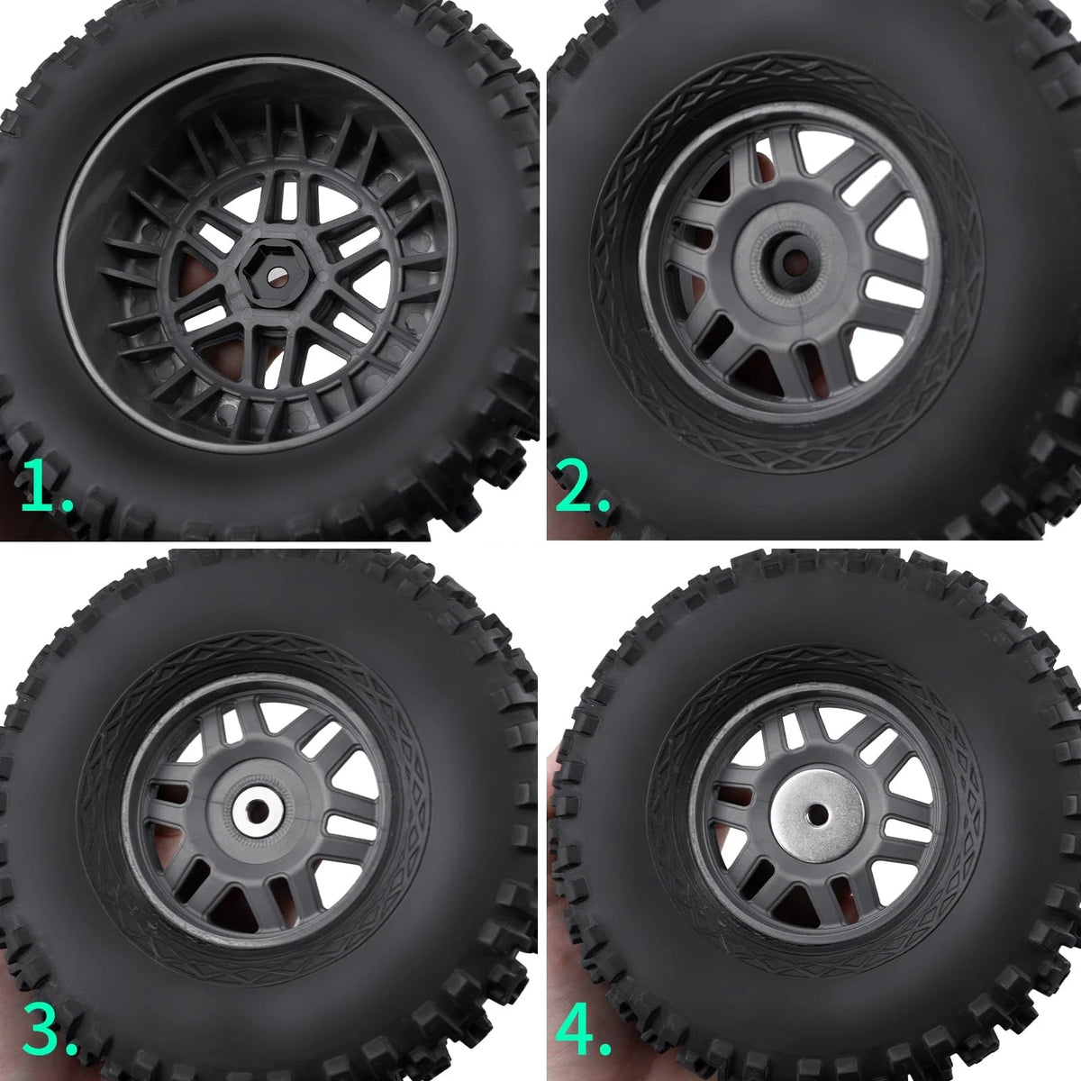 4Pack MORFUM 12mm to 17mm Metal Wheel Hex Adapter Drive Hub Adaptor...