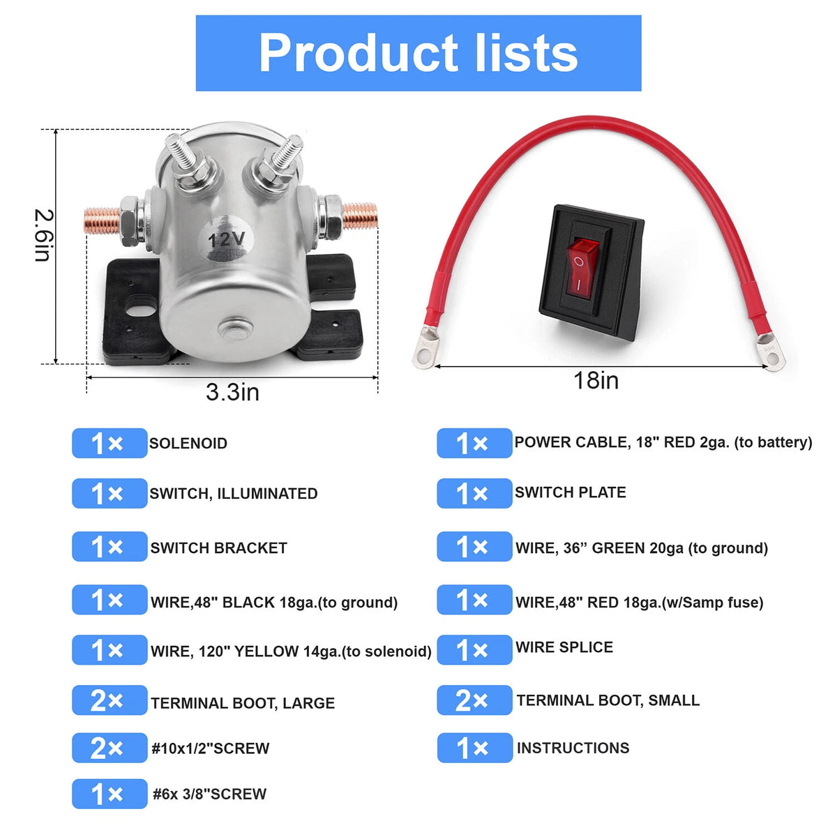 Winch Power Interrupt Kit for Jeep Truck ATV UTV
