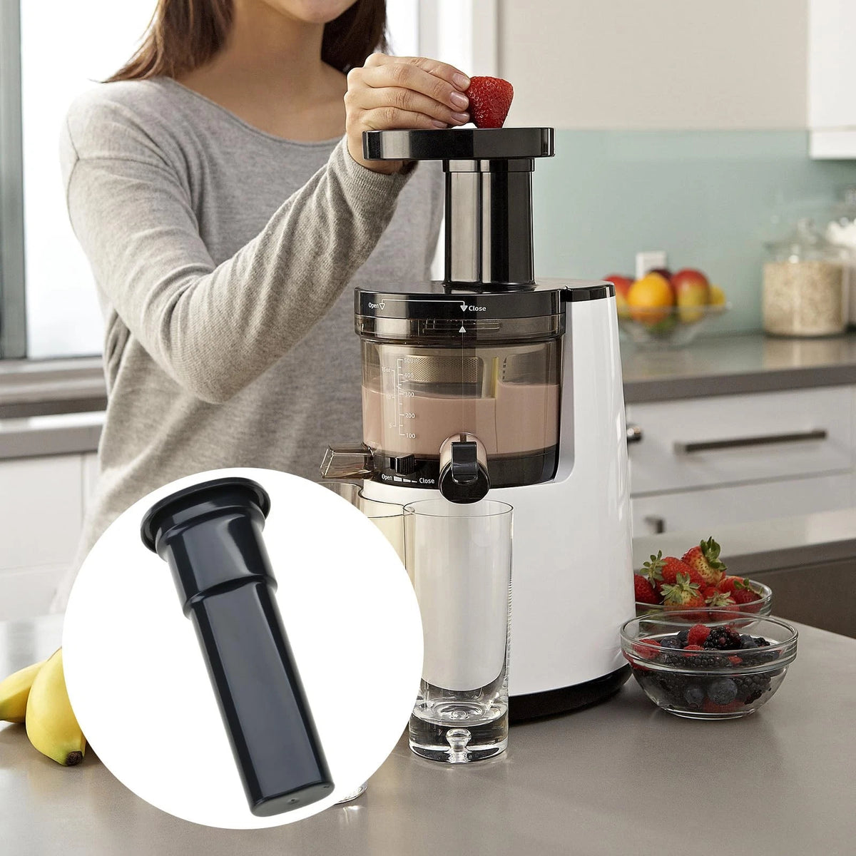QIEIEI Efficient Replacement Pusher Rod Juicer As Pictures, Black