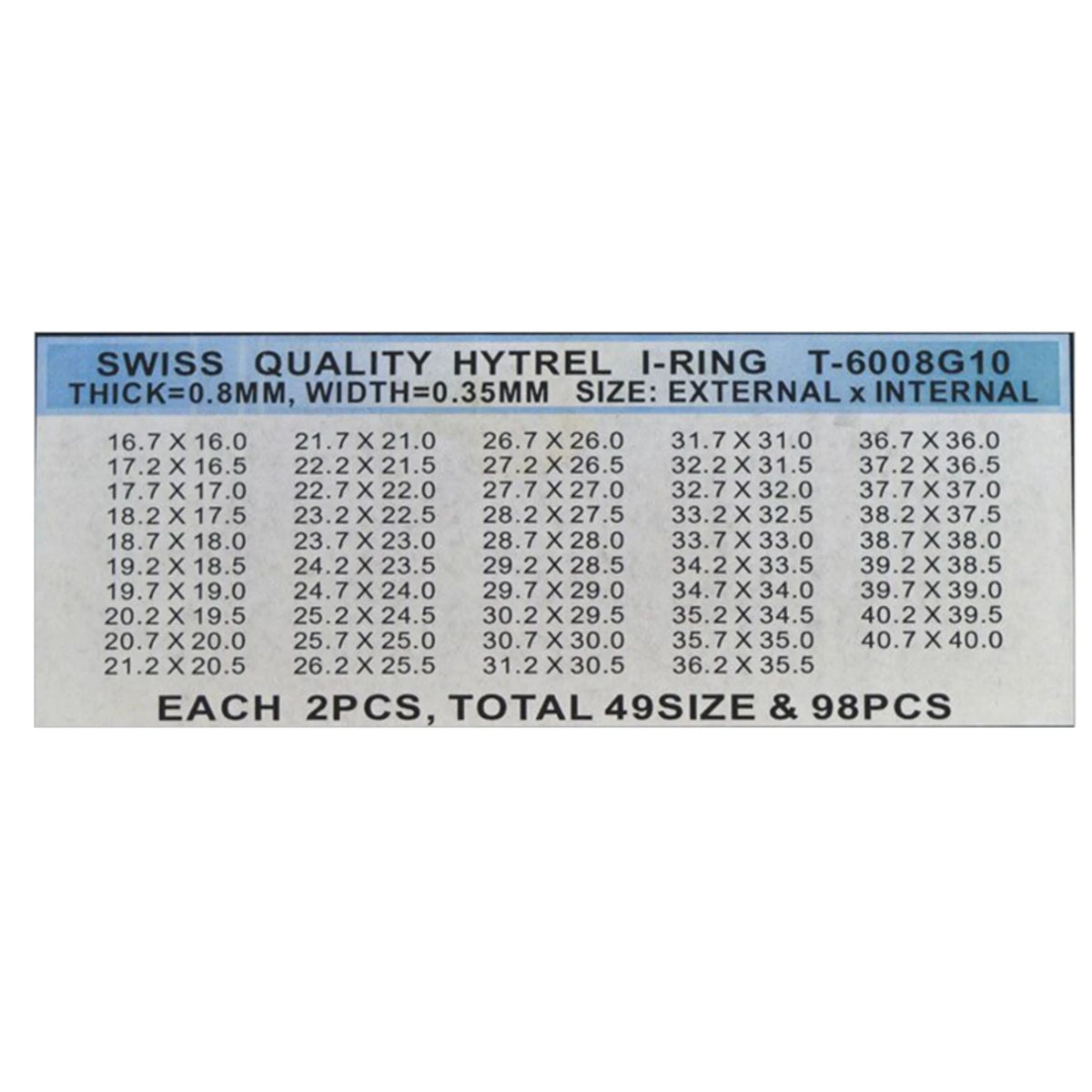 0.8mm Watch Plastic Waterproof O-ring Gasket Assortment for 1.0mm Crystal Glass