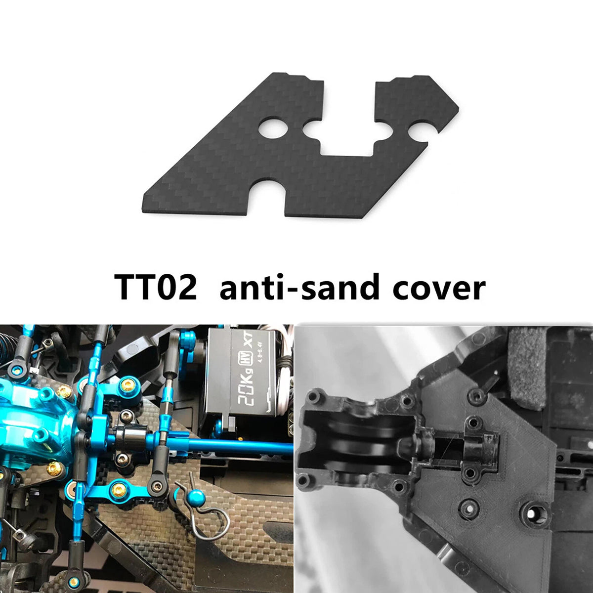 Carbon Fiber Steering Group Anti-sand Cover For Tamiya TT02 1/10 RC Car Upgrade