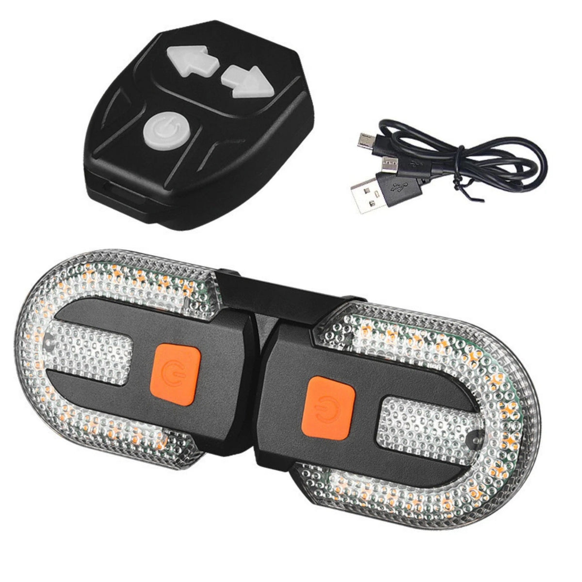 Rechargeable Bike Tail Light Kit Remote Control Turn Signals 5 Lighting Modes