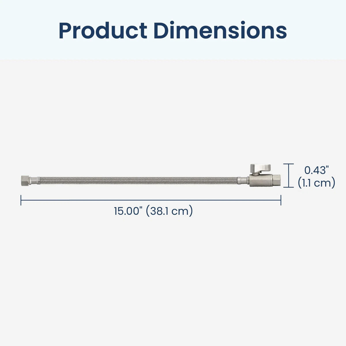 LUXE Bidet 3/8” x 3/8" x 15" Cold Water Hose with x