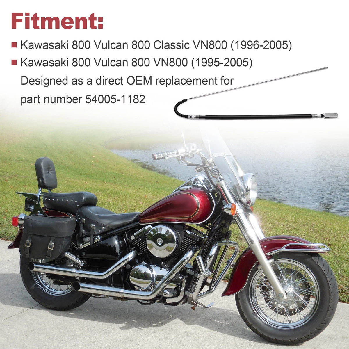 Rear brake cable 54005-1182 for Kawasaki Vulcan 800 and 800 Classic
